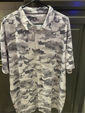 Arctix White and Gray Camouflage Polo
